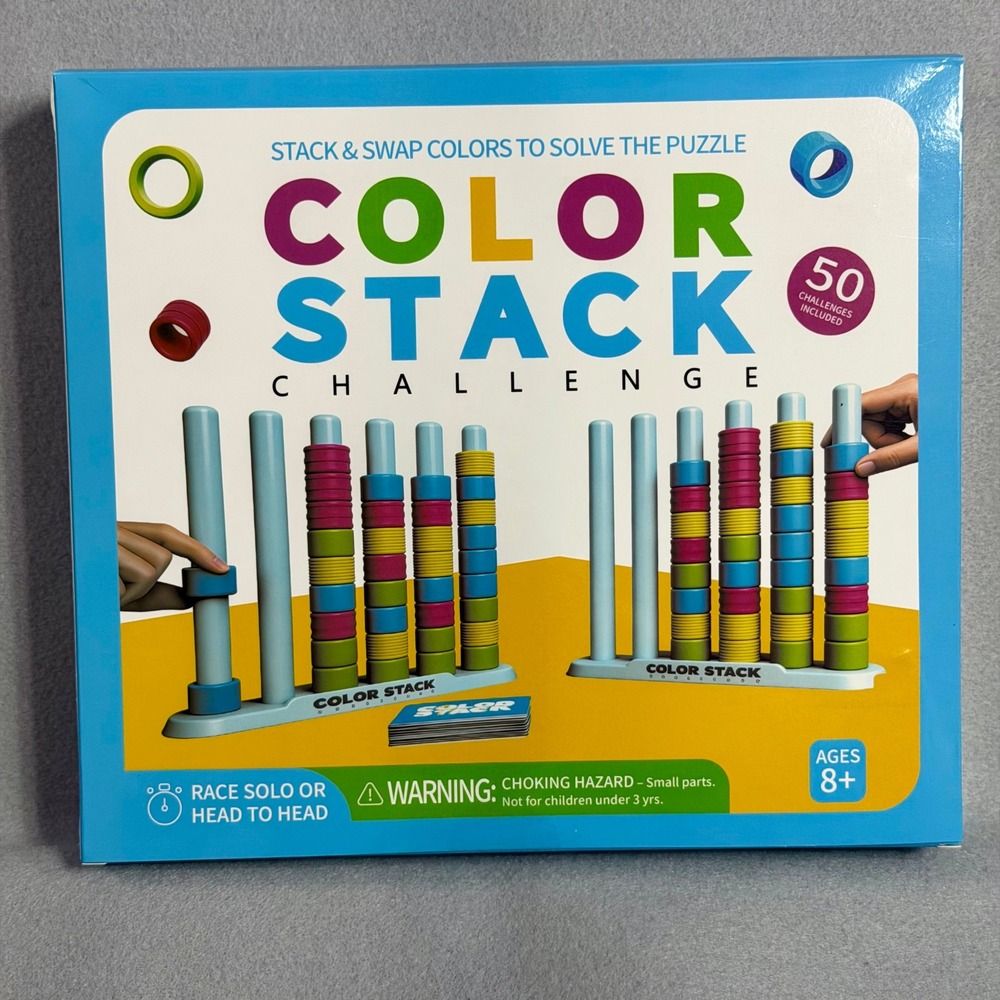 Color Stack Challenge 50 Puzzle Cards Sorting Game OS Head to Head Race